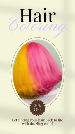 Professional Hair Coloring Service With Discount Instagram Video Story – шаблон для дизайну