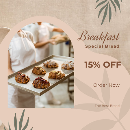 Platilla de diseño Morning Bread Special Discount Offer Instagram