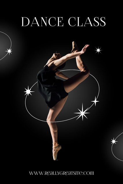 Platilla de diseño Promotion of Dance Class with Gorgeous Woman Pinterest