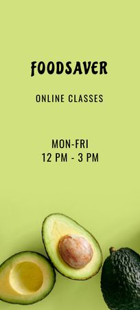 Healthy Nutrition Classes Announcement with Fresh Avocado Flyer 3.75x8.25in Design Template