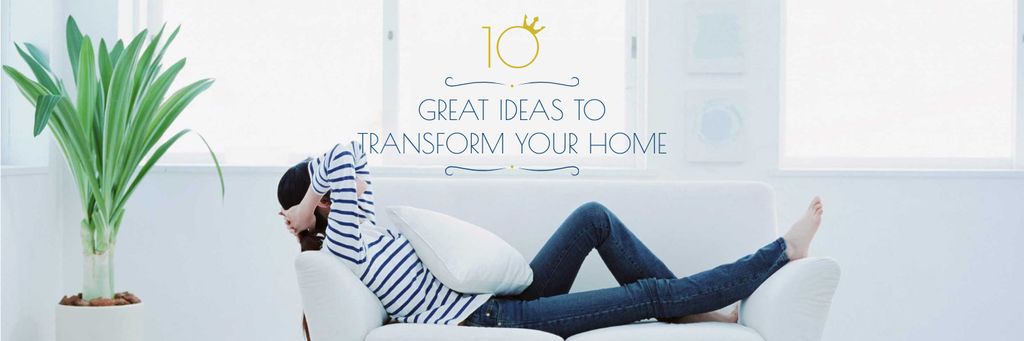 Designvorlage Ideas for Renovation Woman Resting on Sofa für Twitter
