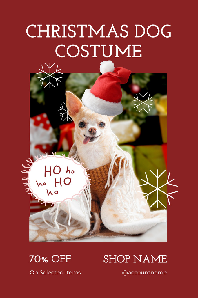 Christmas Sale Offer for Lovely Pet Wares Pinterest Design Template