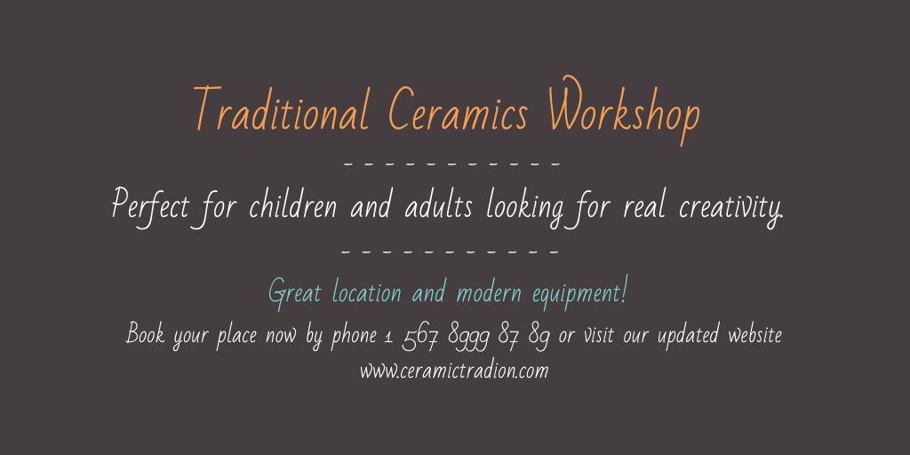 Designvorlage Traditional Ceramics Workshop Announcement für Twitter