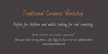 Traditional Ceramics Workshop Announcement Twitter Design Template