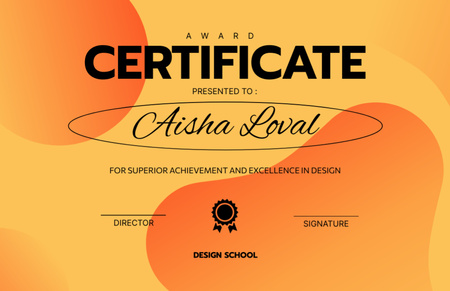 Design Course Achievement Award Certificate 5.5x8.5in Šablona návrhu