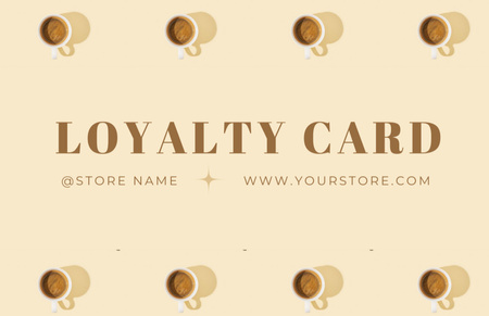 Beige Coffee Shop Loyalty Business Card 85x55mm Design Template