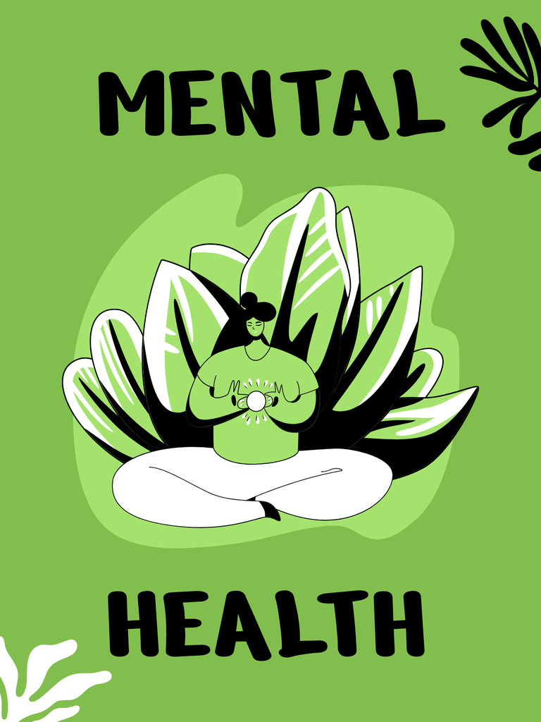 Modèle de visuel Illustration about Mental Health - Poster US
