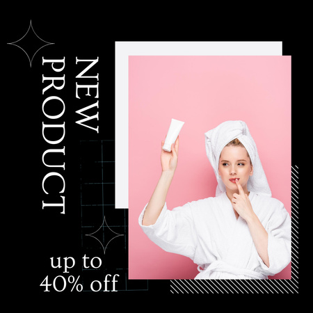 Woman with Hand Cream for New Product Ad Instagram Design Template