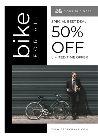 Bicycle Sale Announcement Poster Design Template