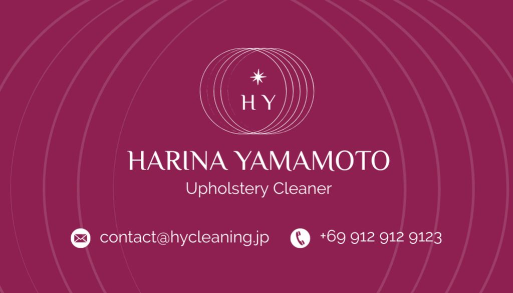 Upholstery Cleaning Services Offer on Layout of Magenta Color Business Card US tervezősablon