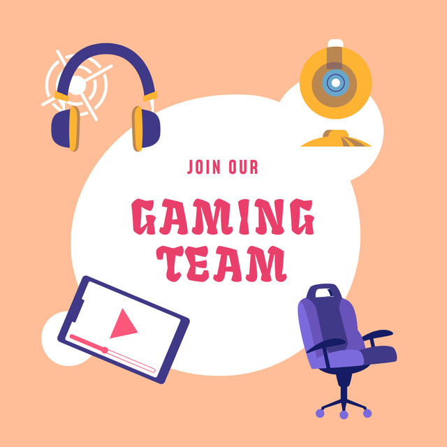 Designvorlage Gaming Team Emblem Promotion für Animated Post