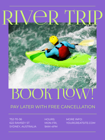 River Trip Ad Poster 36x48in Design Template