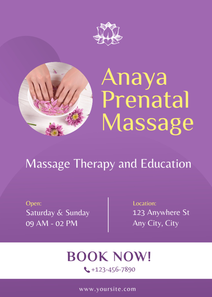 Ontwerpsjabloon van Flayer van Massage Therapy Center Advertisement