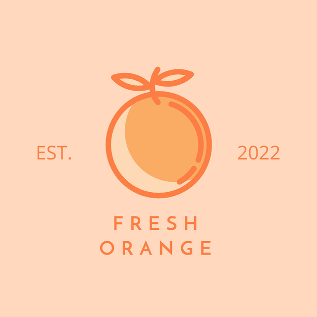 Seasonal Produce Ad with Illustration of Orange Logo – шаблон для дизайну