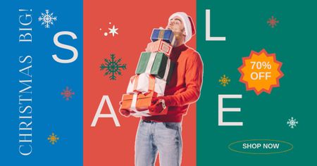 Christmas Gifts Sale Colorful Facebook AD Design Template