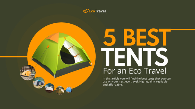 5 Best Tents For Eco Travel Title 1680x945px – шаблон для дизайна