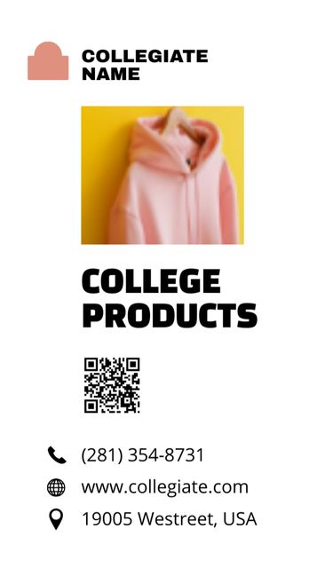 Advertisement for College Products Business Card US Vertical Tasarım Şablonu
