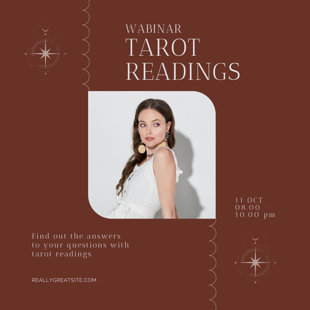 Brown Ad of Taro Reading Webinar Instagram – шаблон для дизайна