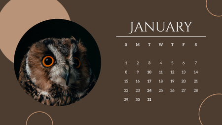 Aranyos állatok és madarak fotó Calendar tervezősablon