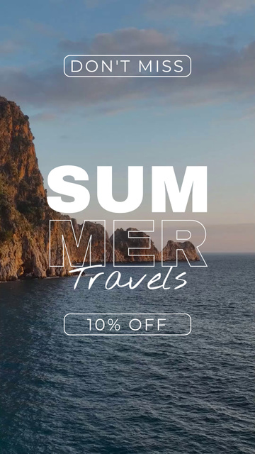Cliffs Seaside And Summer Travels With Discount TikTok Video Design Template