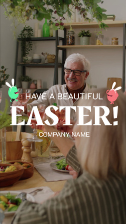 Easter Family Greeting With Painted Eggs TikTok Video tervezősablon
