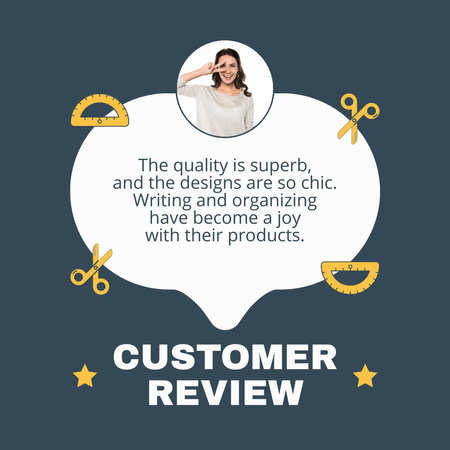 Customer Review of Stationery and Supplies Instagram Design Template