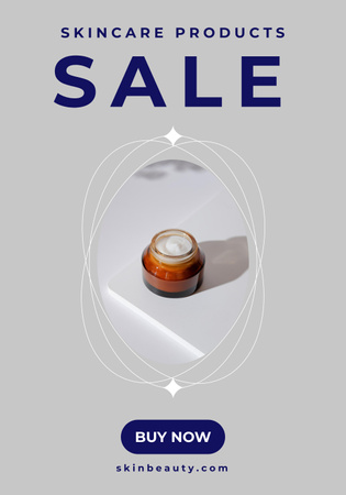 Natural Skincare Products Sale with Cream Jar Poster 28x40inデザインテンプレート