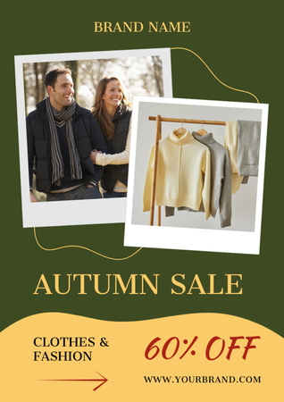 Unbeatable Deals in Autumn Fashion Sale Poster A3 Design Template