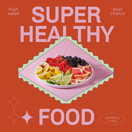 Healthy Food Offer with Fruits Instagram AD Design Template