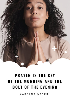 Platilla de diseño Hands Clasped in Religious Woman Prayer Flyer 5.5x8.5in