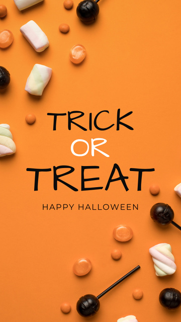 Halloween Greeting with Sweets Instagram Story Modelo de Design