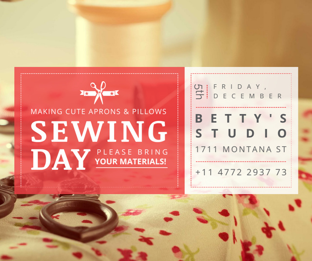 Sewing and Needlework Learning Event Facebook Design Template