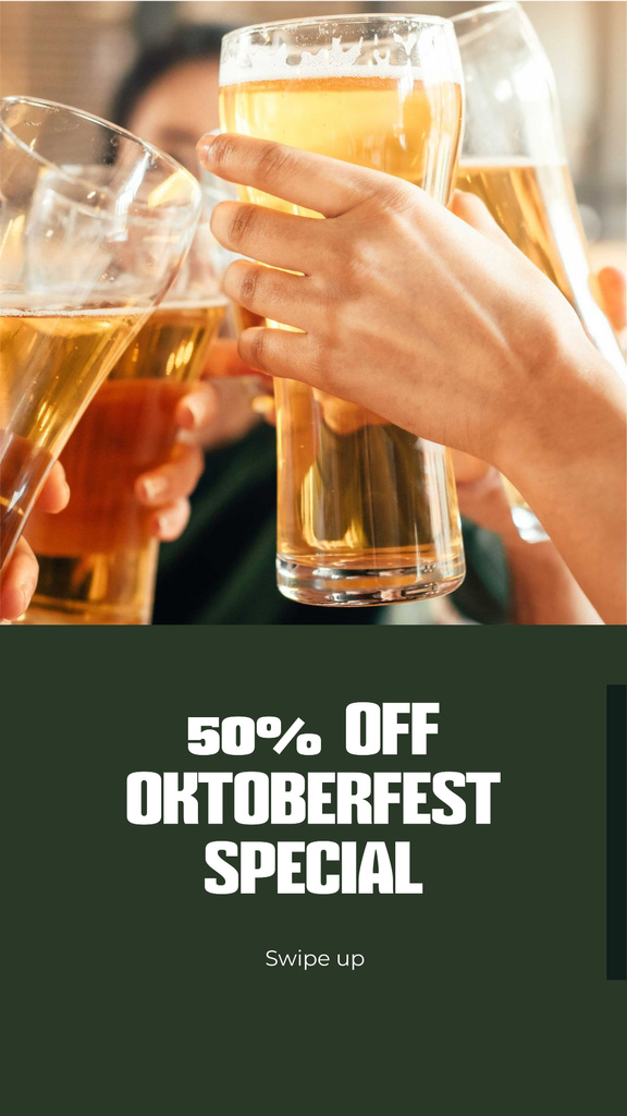 Platilla de diseño People drinking beer on Oktoberfest Instagram Story