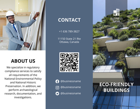 Sustainable Construction Services Brochure 8.5x11in Design Template