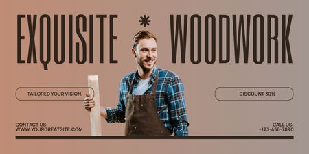 Meticulous Woodworking At Reduced Price Offer Twitter Design Template
