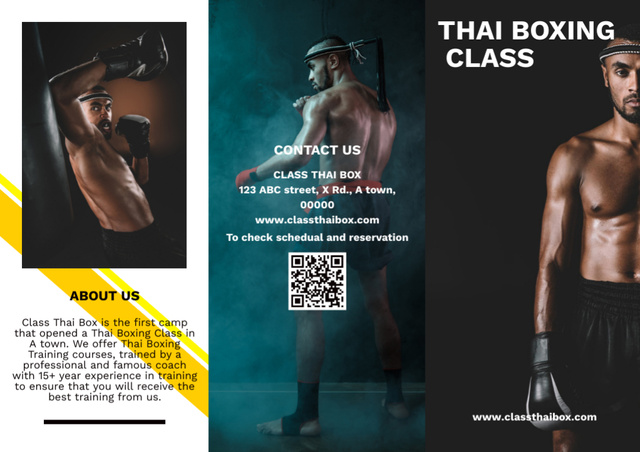 Thai Boxing Class Offer Brochure Design Template
