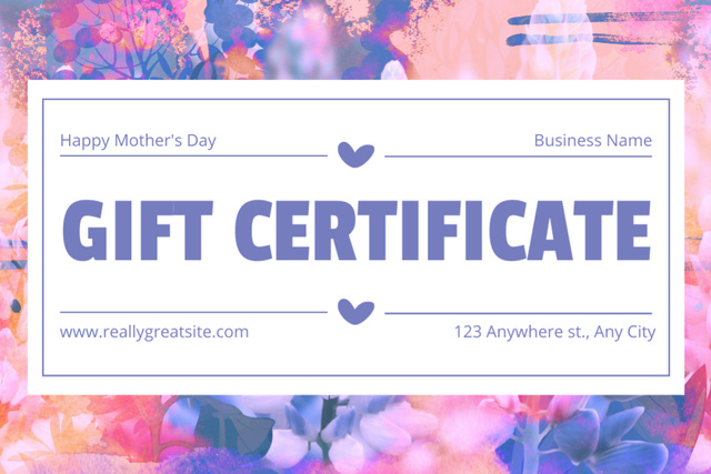 Ontwerpsjabloon van Gift Certificate van Special Offer on Mother's Day on Bright Pattern