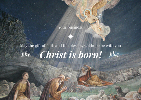 Ontwerpsjabloon van Postcard 5x7in van Angel in Sky at Christmas