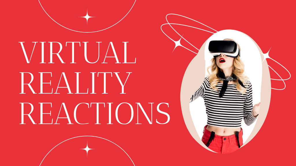 Virtual Reality Reactions in Red Youtube Thumbnail Design Template