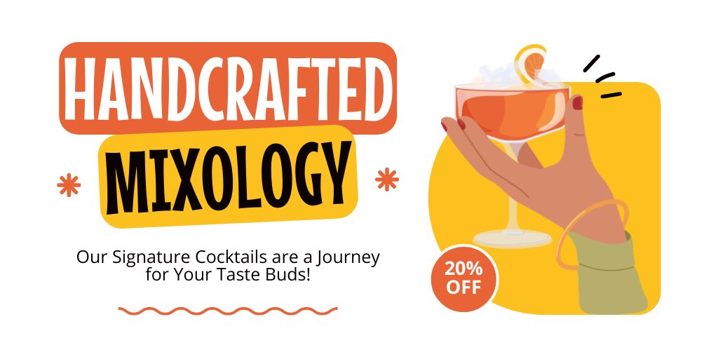 Discount Offer On Signature Cocktails Twitter Design Template