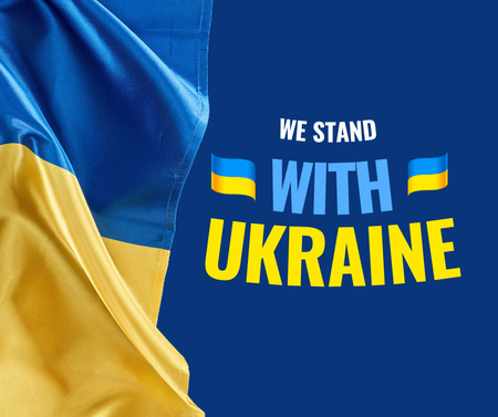 Call to Stand with Ukraine with Ukrainian Flag Facebook tervezősablon