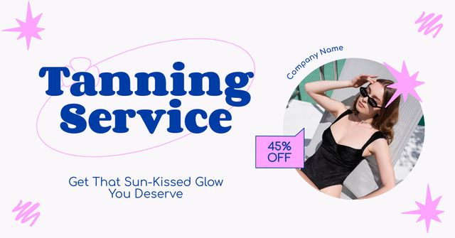 Template di design Discount Tanning for Glow Skin Facebook AD