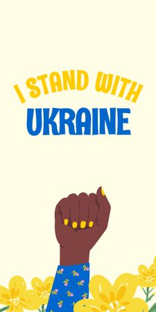 Black Woman standing with Ukraine Graphic Design Template