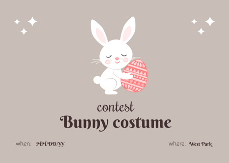 Easter Holiday with Cute Bunny Flyer 5x7in Horizontal Design Template