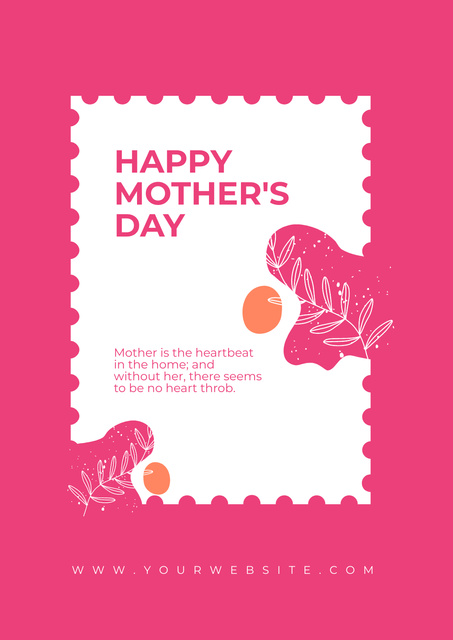 Mother's Day Greeting with Phrase about Mothers Posterデザインテンプレート