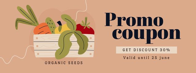 Organic Seeds Sale Offer Coupon Design Template