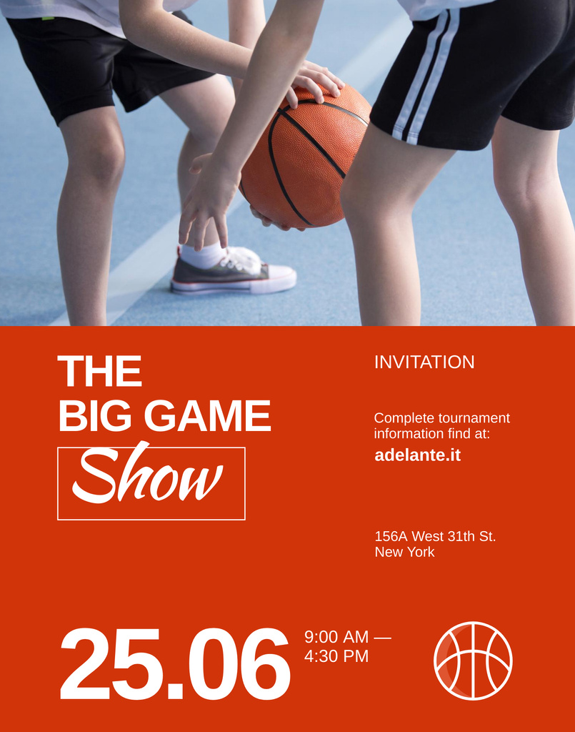 Engaging Basketball Tournament Announcement Poster 22x28inデザインテンプレート