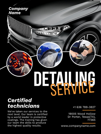 Car Detailing Services Poster US Design Template