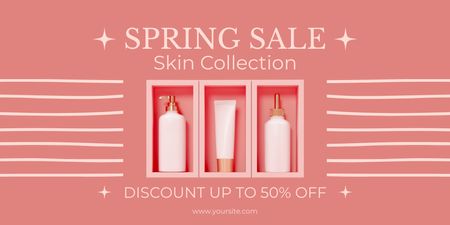 Spring Sale of High Quality Cosmetics Twitter Design Template