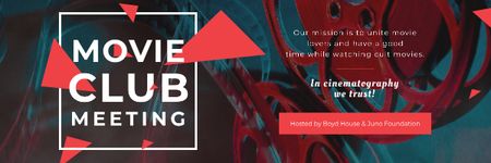 Movie Club Meeting with Vintage Projector Email header Design Template